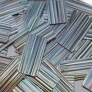 Silver City Lights Reflective Sequins Rectangle Long 1.5" Couture Paillettes