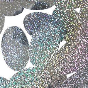 Silver Hologram Multi Reflective Metallic Sequin Oval 2" Large Couture Paillette