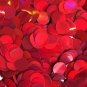 20mm Round Flat Sequins Red Lazersheen Reflective. Loose Paillettes. Made in USA