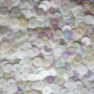 6mm Flat SEQUIN PAILLETTE~ WHITE Opaque Shiny RAINBOW IRIS IRIDESCENT ~ Made USA