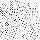 Teardrop Sequin 1.5" Black Polka Dot on White Opaque