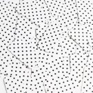 Rectangle Sequin 1.5" Black Polka Dot on White Opaque