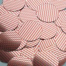 Round Sequin 1.5" Red Silver Chevron Zig Zag Pattern Metallic