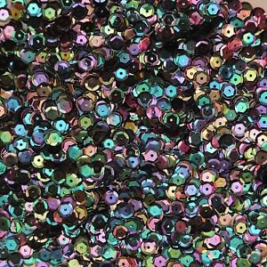 Cup Sequin 6mm Loose Metallic Midnight Blue Iris Rainbow Made in USA