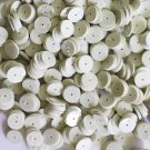 10mm Flat SEQUINS PAILLETTE ~ Shiny IVORY PATENT Leather Effect Vintage Padded
