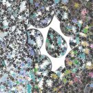 Silver Stardust Reflective Metallic Sequin Teardrop 1.5" Large Couture Paillette