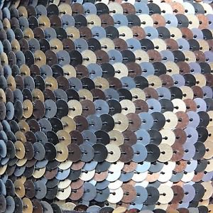 Sequin Trim 6mm Multi Gold Bronze Gray Matte Silk Frost. Made in USA