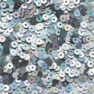 4mm Flat SEQUIN PAILLETTES Loose ~ Silver Lazersheen Reflective Metallic