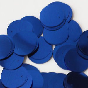 20mm ROUND SEQUIN PAILLETTES ~ ROYAL BLUE METALLIC ~Flat Sequin Disc Made in USA