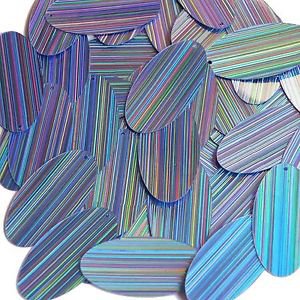 Light Blue Sequins City Lights Reflective Oval 1.5 inch Large Couture Paillettes