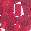 3D Red Sequin Rectangle Long 1.5 inch Dimensional Reflector Paillettes