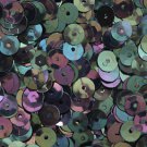 8mm Cup SEQUIN FACET PAILLETTES ~  BLACK RAINBOW IRIS IRIDESCENT~ Made in USA
