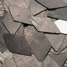 Long Diamond Sequin 1.75" Deep Brown Distressed Crocodile Print Metallic