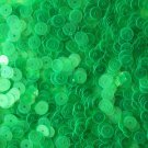 5mm Flat SEQUIN PAILLETTES ~ GREEN FLUORESCENT Neon Transparent  ~ Made in USA.