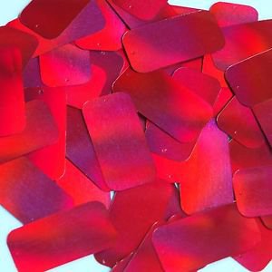 Red Lazersheen Sequins Rectangle Long Reflective 1.5 inch Couture Paillettes