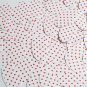 Oval Sequin 1.5" Red Polka Dot on White Opaque