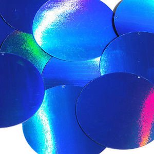 Blue Lazersheen Reflective Sequin Round 60mm Couture Paillettes