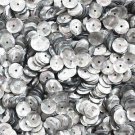 SEQUIN FACET 8mm Cup Loose PAILLETTE ~ Silver Prism Reflective METALLIC ~ USA