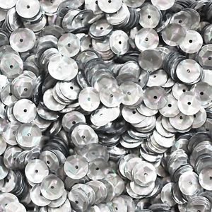 SEQUIN FACET 8mm Cup Loose PAILLETTE ~ Silver Prism Reflective METALLIC ~ USA
