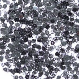 6mm Flat Loose Sequin Paillette Crystal Black Marbled Mottled Transparent
