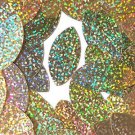 Gold Glitter Hologram Navette Leaf 1.5" Couture Sequin Paillettes. Made in USA