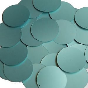 Round Sequin 1.5" Sea Foam Blue Green Matte Silk Frost