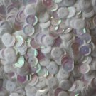 8mm Cup SEQUIN FACET PAILLETTES ~ WHITE AURORA Rainbow Pearl ~ Made in USA.