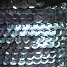 Sequin Trim Black Shiny Opaque 8mm Cup Facet strung by the yard. Made in USA.