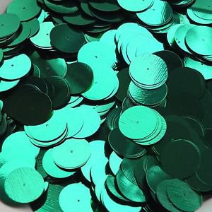 20mm Sequins Center Hole Green Metallic. Made in USA