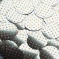 Round Sequin 30mm Orange Polka Dot on Silver Metallic