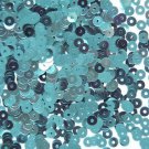 4mm Flat SEQUIN PAILLETTES Loose ~ Aqua Blue Metallic ~ Made in USA.