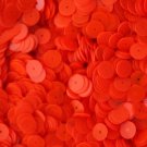 8mm Flat SEQUIN PAILLETTES ~ FIRE ORANGE FLUORESCENT Transparent  ~ Made in USA.