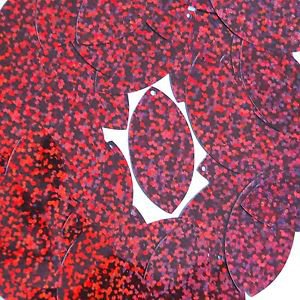 Red Cranberry Sequin Glitter Hologram Navette Leaf 1.5 inch Couture Paillettes