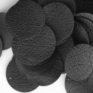 30mm ROUND SEQUIN PAILLETTES ~ BLACK LEATHER Effect Premium Disc ~  Made in USA