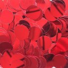 Red Metallic Sequins 24mm (1") Flat Round Top Hole Loose Paillettes