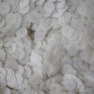White Sequin 8mm Flat PAILLETTES ~ SNAKESKIN LIZARD effect ~ Made in USA