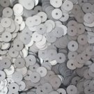6mm Flat SEQUIN PAILLETTES ~ SILVER Matte SILK FROST ~ Round Disc ~ Made in USA