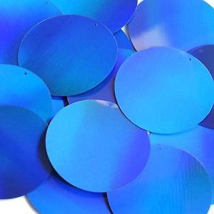 Blue Lazersheen Reflective Sequins Round 2" Large Couture Paillettes