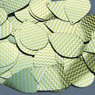 Teardrop Sequin 1.5" Yellow Silver Chevron Zig Zag Pattern Metallic