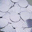 Teardrop Sequin 1.5" Purple Silver Chevron Zig Zag Pattern Metallic