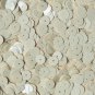 10mm flat round loose Sequins Opaque Creamy Ivory Glossy Bone. Made in USA