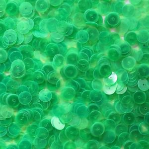 Green Loose SEQUINS 8mm flat PAILLETTES ~ Fluorescent Transparent Green See Thru