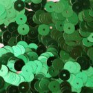 6mm Flat SEQUIN PAILLETTES ~ GREEN Metallic ~ Round Disc ~ Made in USA