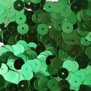 6mm Flat SEQUIN PAILLETTES ~ GREEN Metallic ~ Round Disc ~ Made in USA