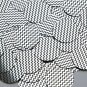 Round Sequin 30mm Black Silver Chevron Zig Zag Pattern Metallic