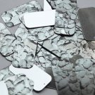 Rectangle Sequin 1.5" Gray Stone Rocks Pebbles Gravel Silver Metallic