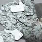 Rectangle Sequin 1.5" Gray Stone Rocks Pebbles Gravel Silver Metallic
