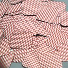 Square Diamond Sequin 1.5" Red Silver Chevron Zig Zag Pattern Metallic