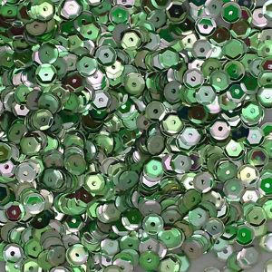 5mm Cup SEQUIN FACET Loose PAILLETTES ~ Green Iris Rainbow Metallic ~Made in USA