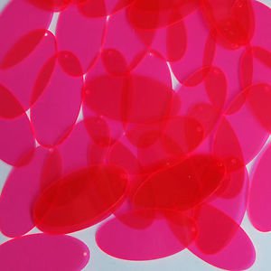 Pink Fluorescent Transparent Sequins Oval 1.5 inch Large Couture Paillettes